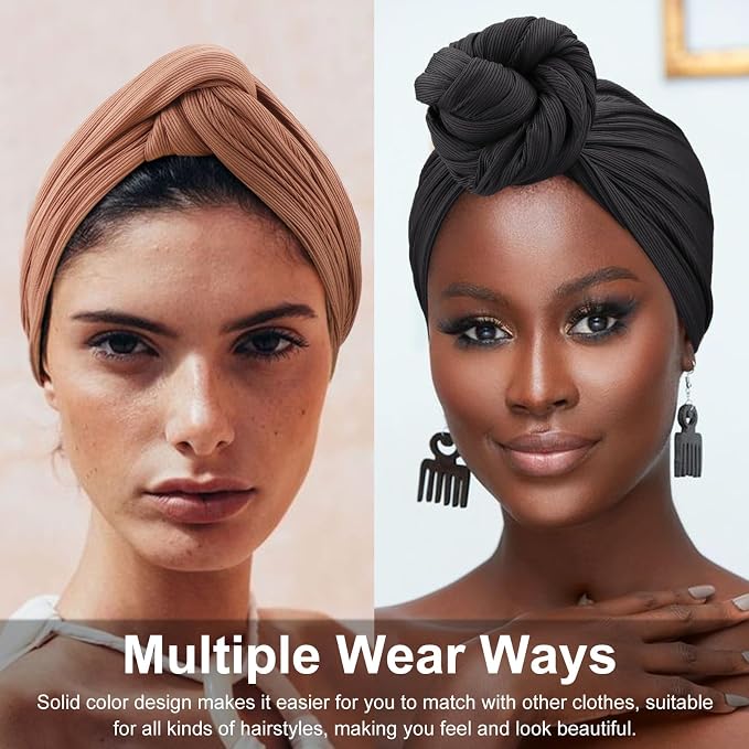 2 Pack Head Wrap: Black, Coffee