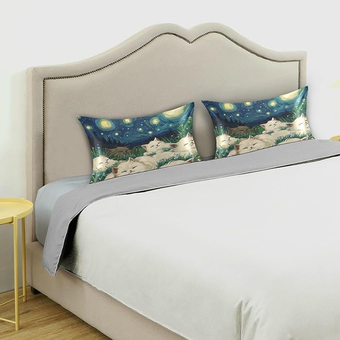Laying Ragdoll Cats Floral Starry Night