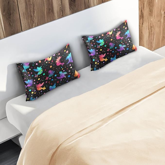 Mermaids Silhouettes and Colorful Polka Dots