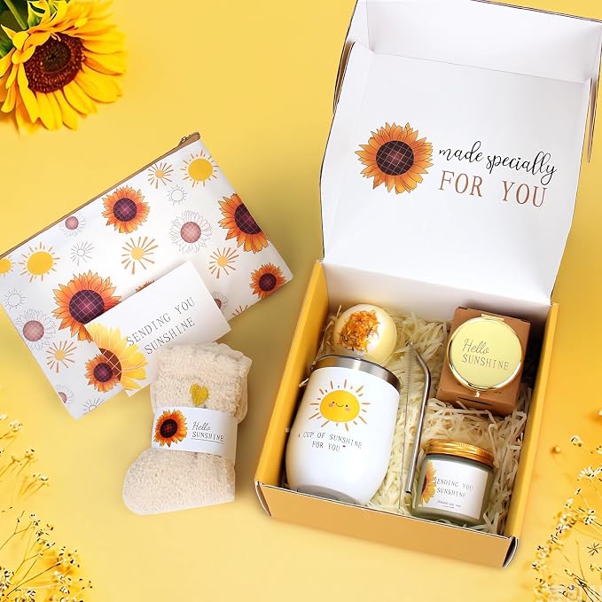 Yellow Sunflower Theme Gift Baskets - 8 Sets