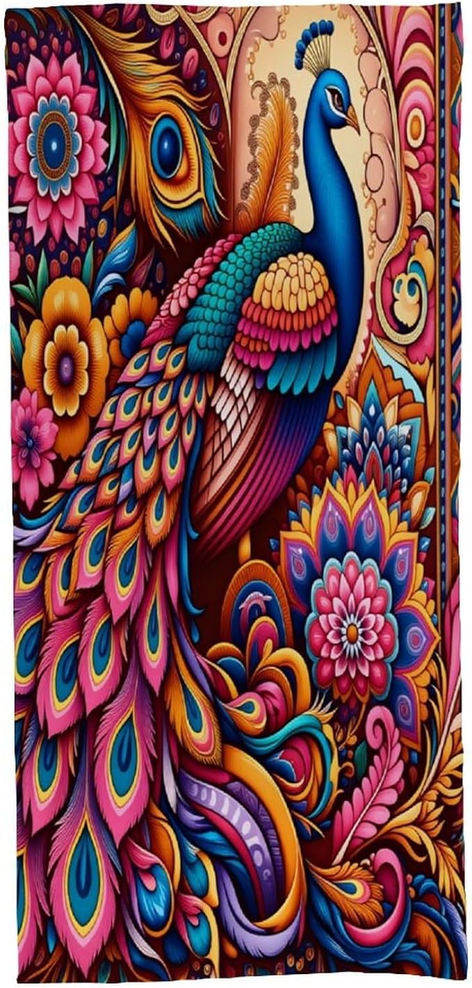 Peacock Floral Vibrant Colors