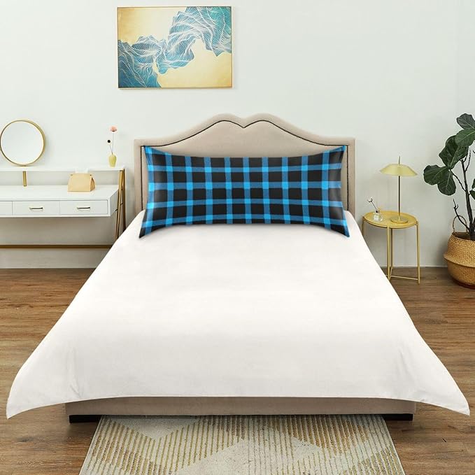 Bright Blue Black Checkered