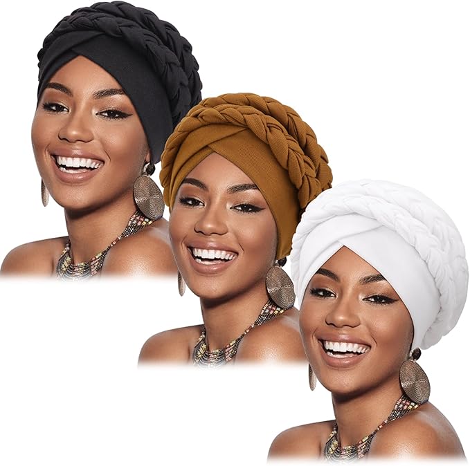 3 Pack Double Braids: White, Brown, Black