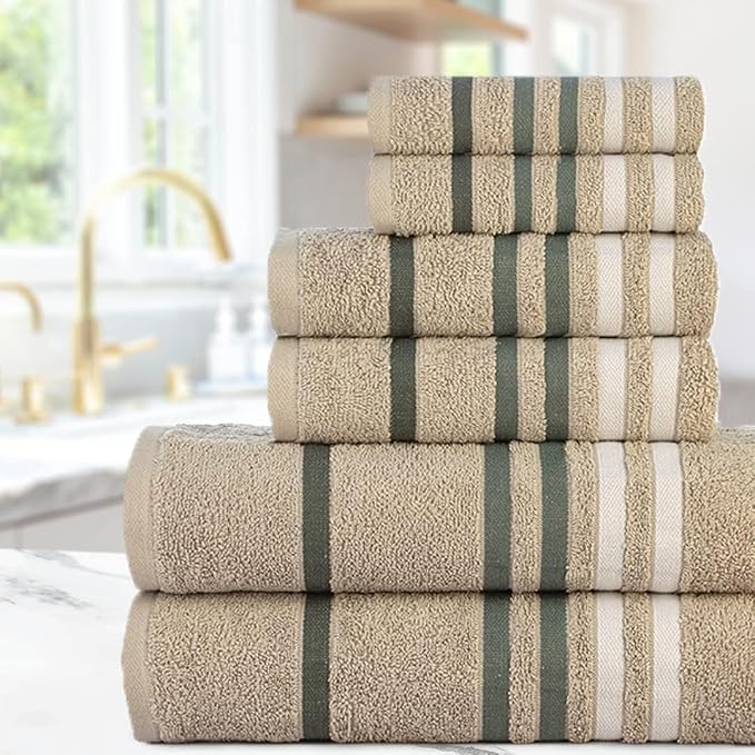 Exotic 6 Pcs, Towels Gift Set- Grey Violet