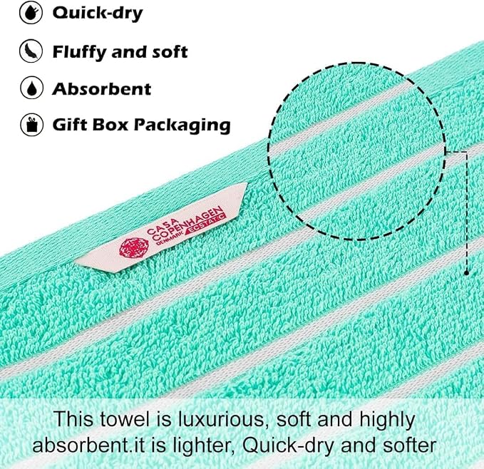 Ecstatic 6pcs Towel Set Blue-green