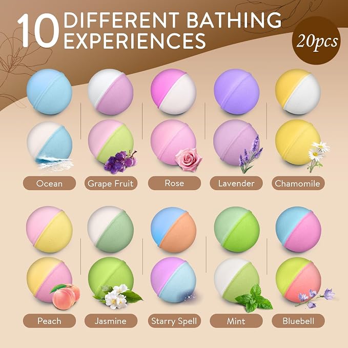 *20 Pack Bath Bombs Set