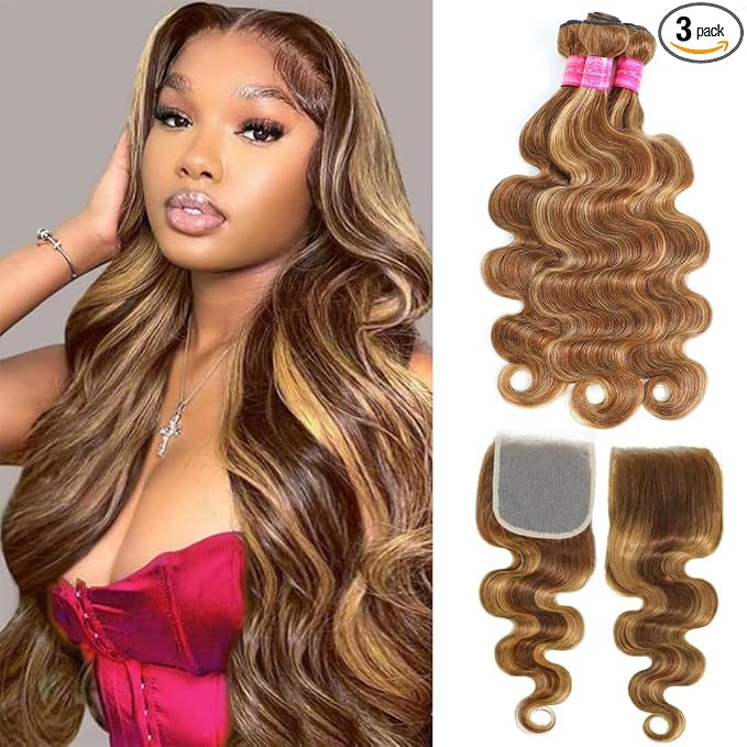 4/27 body wave bundles with closure