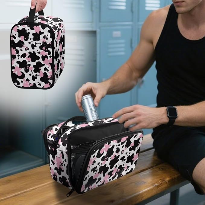 Pink Black Cow Print