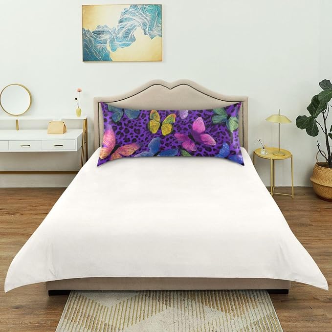 Colorful Butterflies and Purple Leopard Print