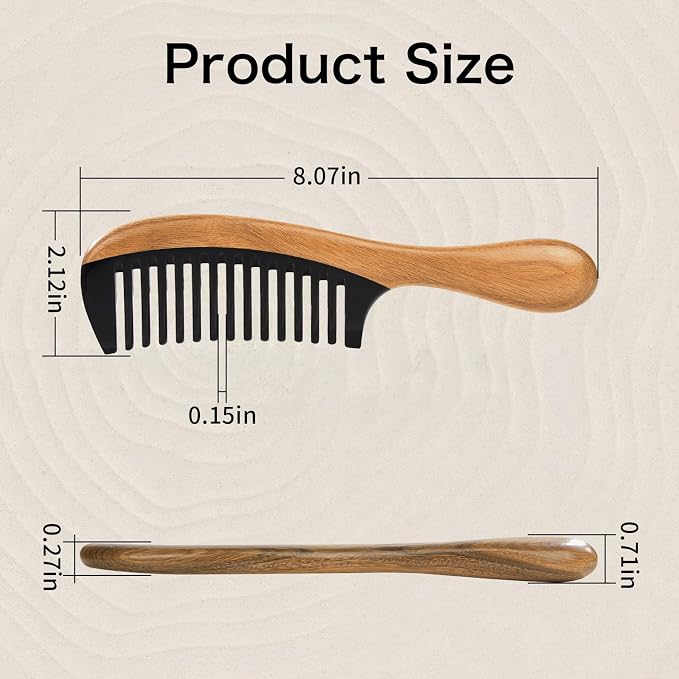 Brown Buffalo Horn Wide Tooth