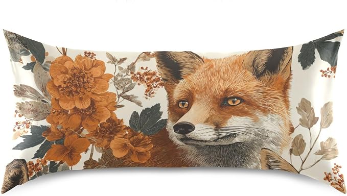 Foxes Autumnal Flowers Beige