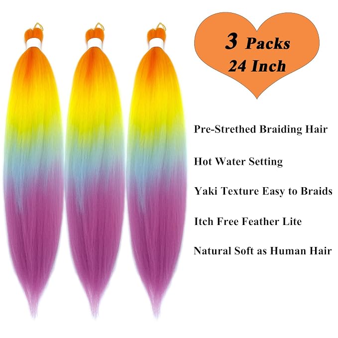 Rainbow Braiding Hair 3 Packs