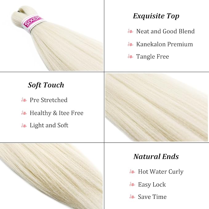 White Blonde Braiding Hair