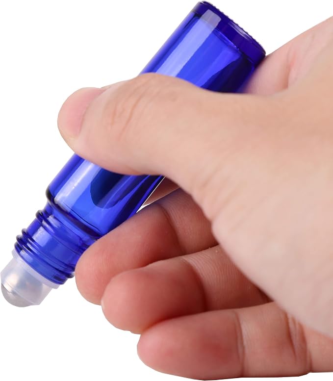 24 PACK Cobalt Blue Roller Bottles