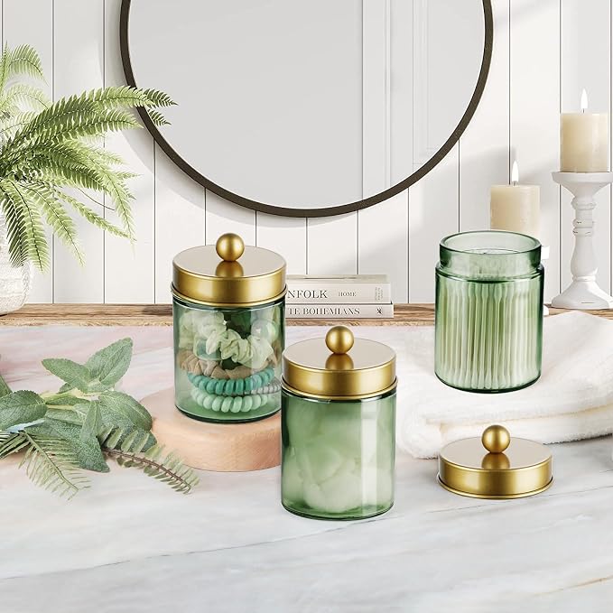Jar Sage Green/Lid Gold