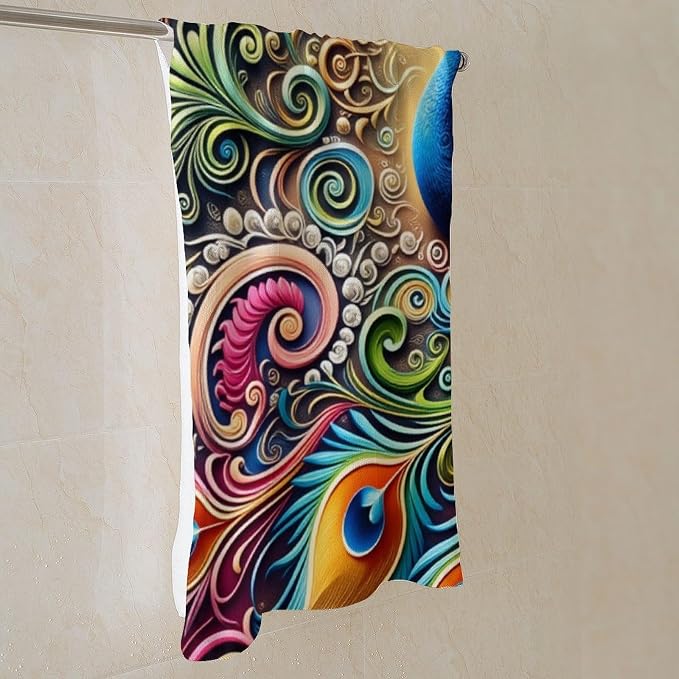 Peacock Artistic Vibrant Colors Swirl