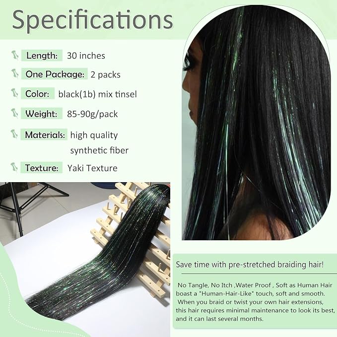 black mix tinsel