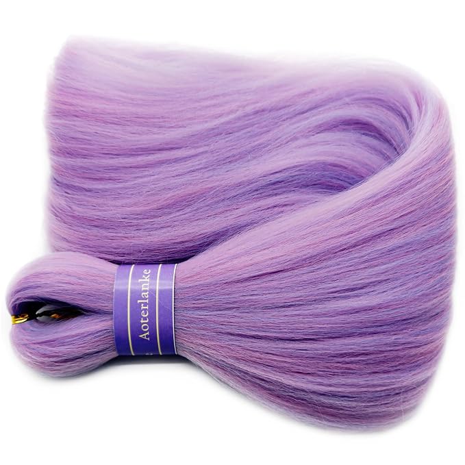 Mixed Lblue Pink Braiding Hair Pre Stretched