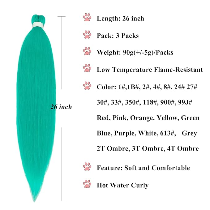 Green Mint Braiding Hair 3 Packs