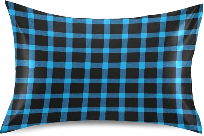 Bright Blue Black Checkered