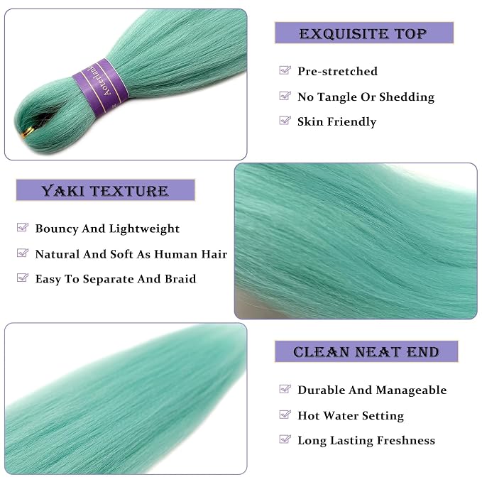 Mint Braiding Hair with Boho Curls
