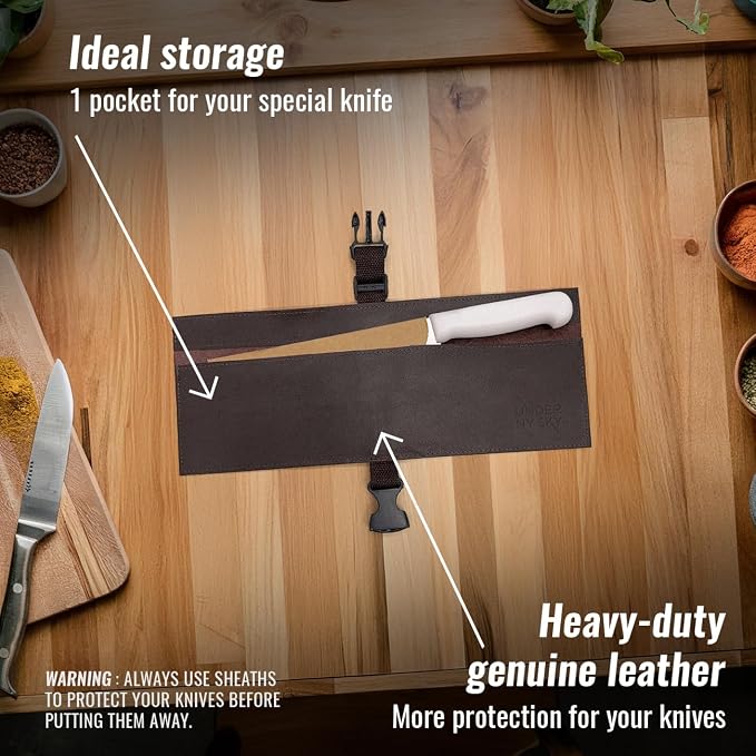 Knife Roll 1 Slot Brown