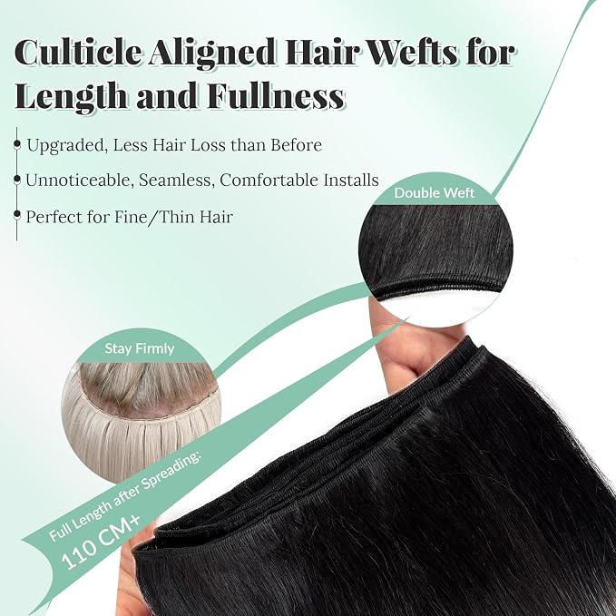 #1B Black to Silver Grey Balayage Weft