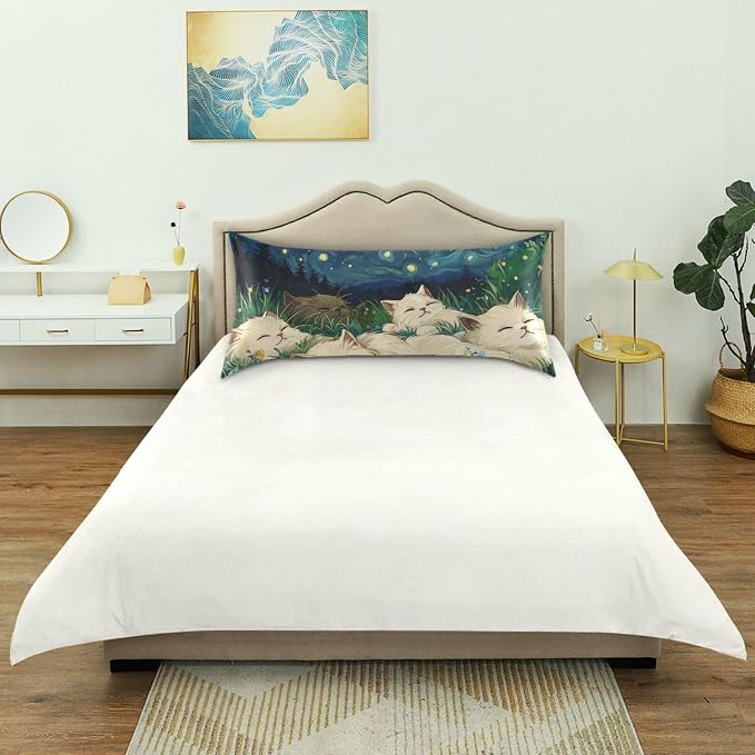 Laying Ragdoll Cats Floral Starry Night