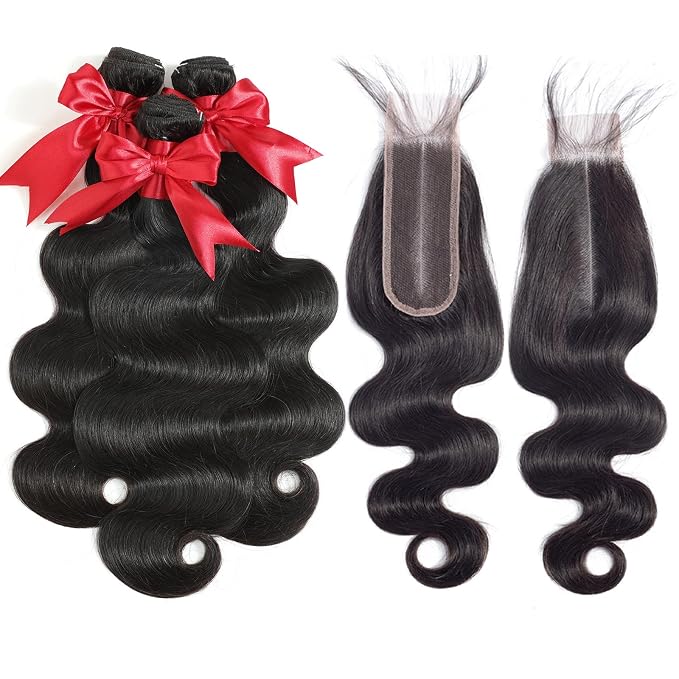body wave bundles with 2x6 closure