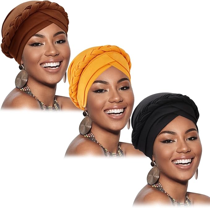 3 Pack Twisted Braid: Ginger, Black, Coffee
