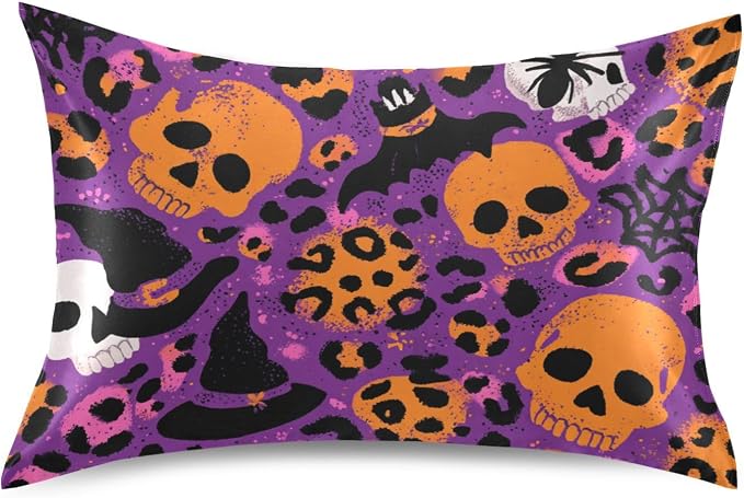 Halloween Leopard Skulls Hats Purple