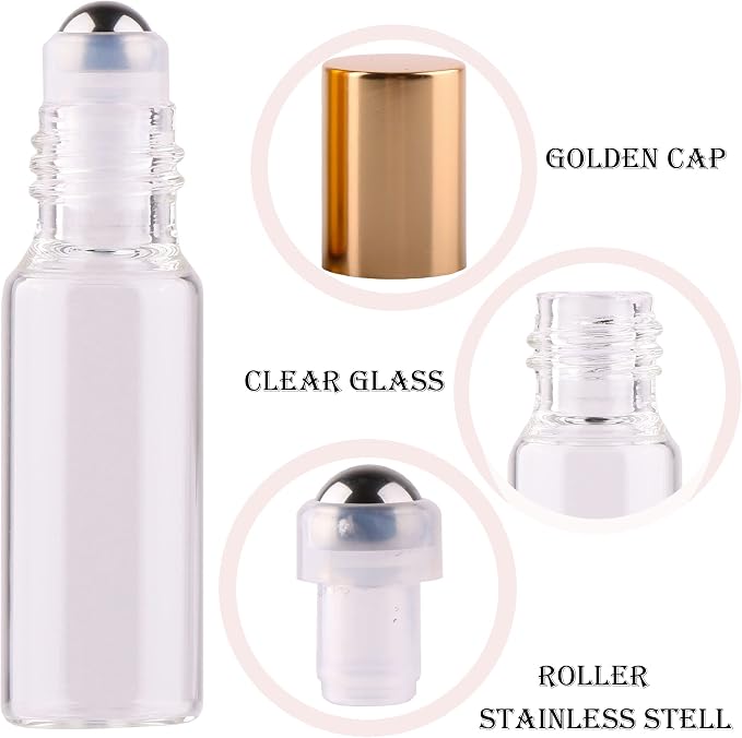 Clear Roller Bottles - 100 PACK
