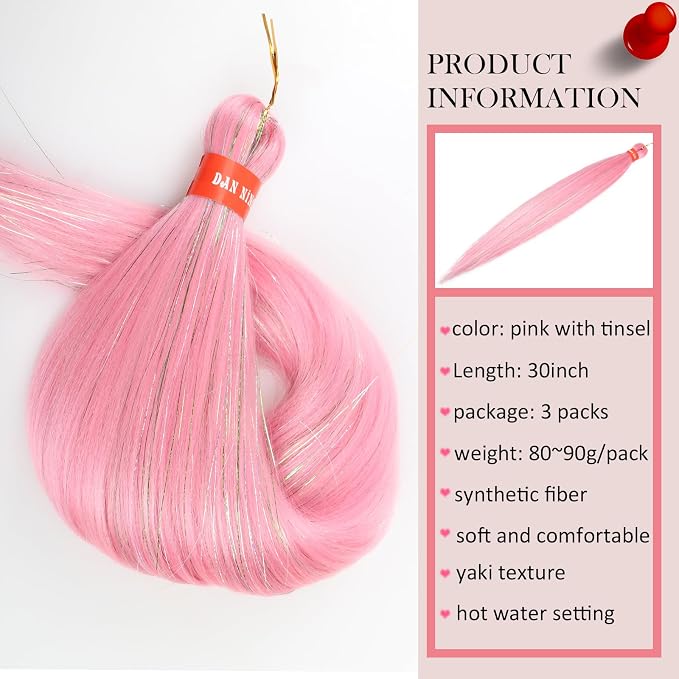 pink with tinsel