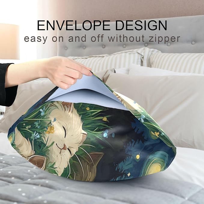 Laying Ragdoll Cats Floral Starry Night