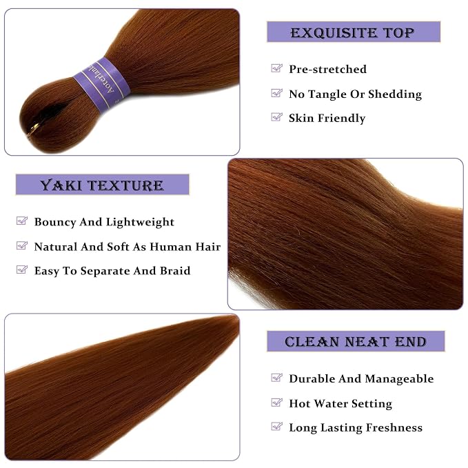 Color 30 Braiding Hair Pre Stretched