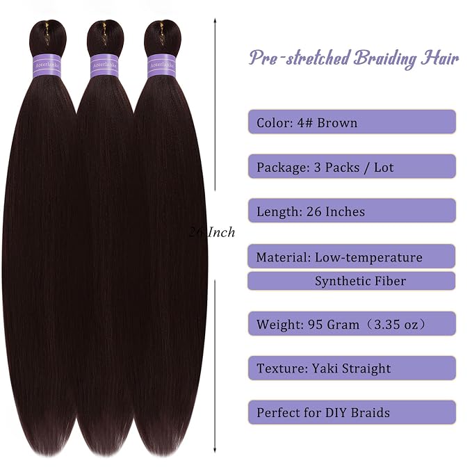 Color 4 Braiding Hair Pre Stretched