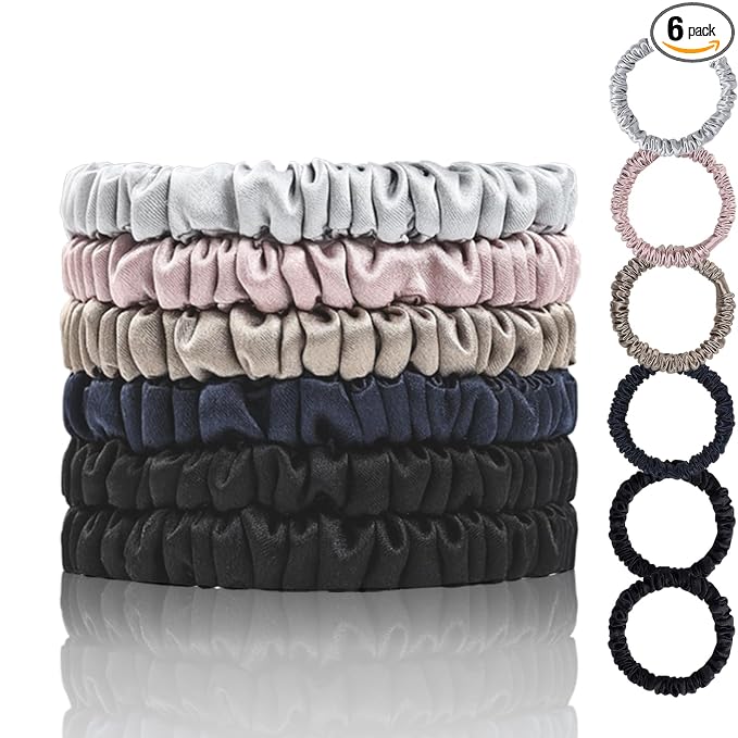 6Pcs(Apricot*1+Black*2+Lotus Pink*1+Navy*1+Silver Gray*1)