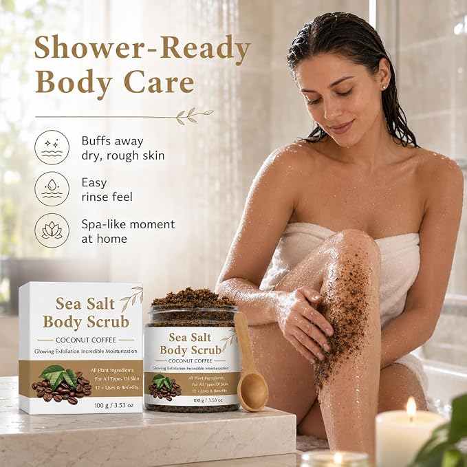 1PCS Body Scrub + Wooden Scoop