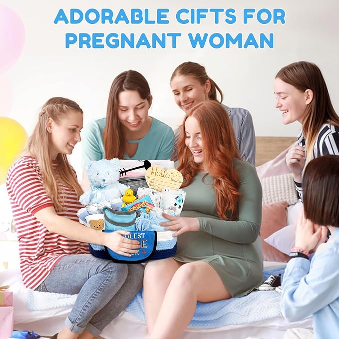 Bear Baby Gift Basket Blue