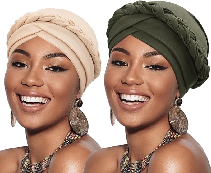 2 Pack Twisted Braid: Beige, Olive-green