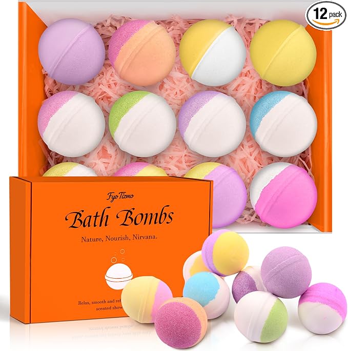 12 Pack Bath Bombs Set