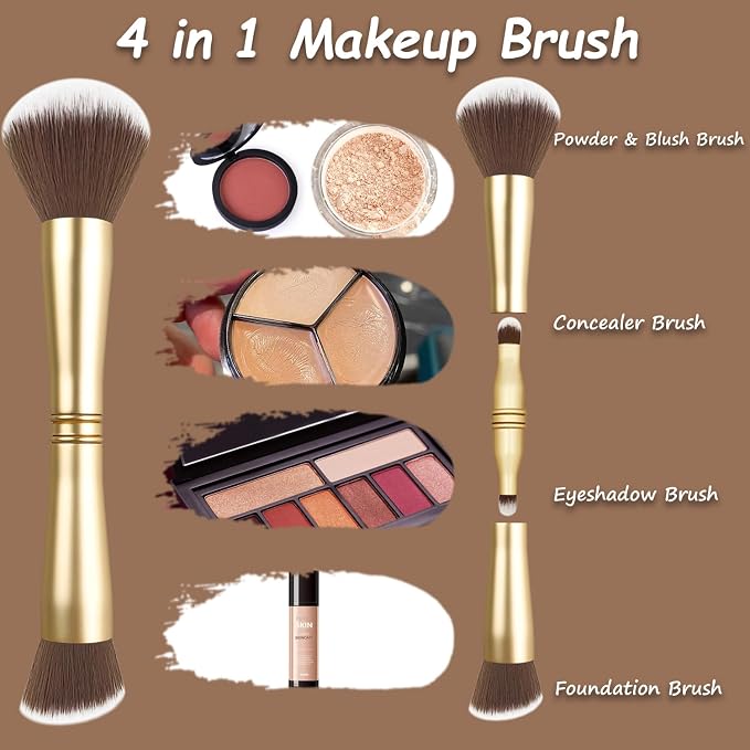 4 in 1 makeup brush-Gold
