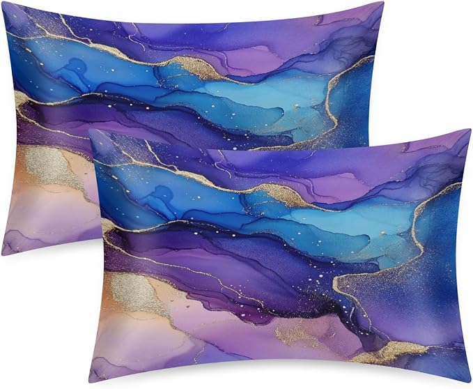 Gold Purple Marble Ink
