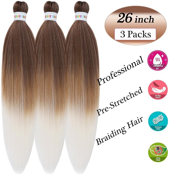 Brown White Ombre Braiding Hair