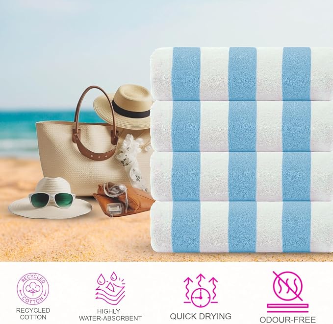 Cabana Beach Towel 4 Pieces, Sky