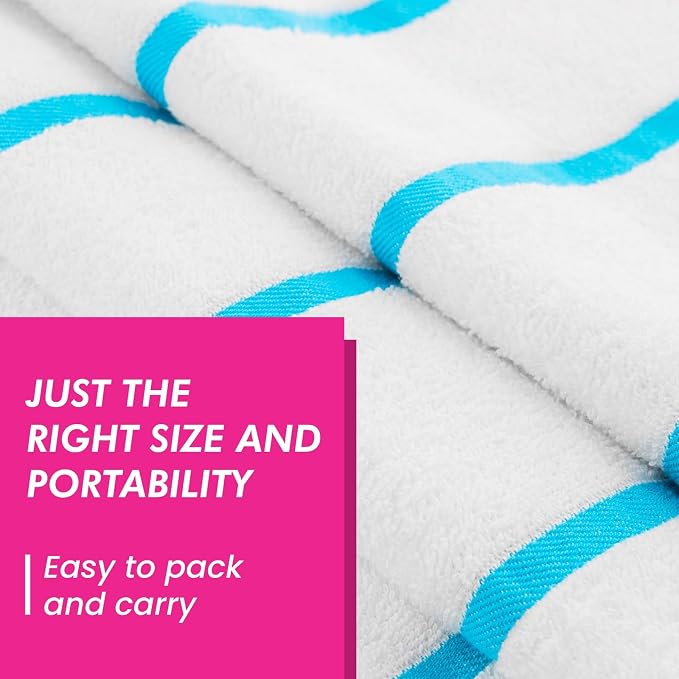 Cabana 4pcs Pool Towel Set White Turquoise