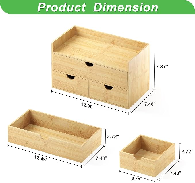 Natural-3 Drawer With Shelf