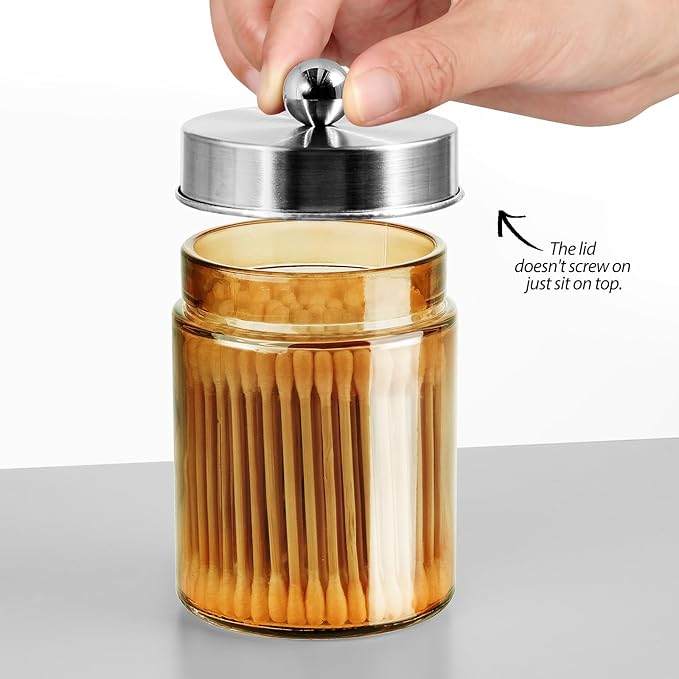 Jar Gold Amber/Lid Brushed Nickel