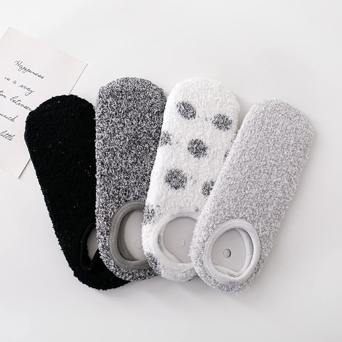 White/Gray/Black/Dark Gray 4 Pairs