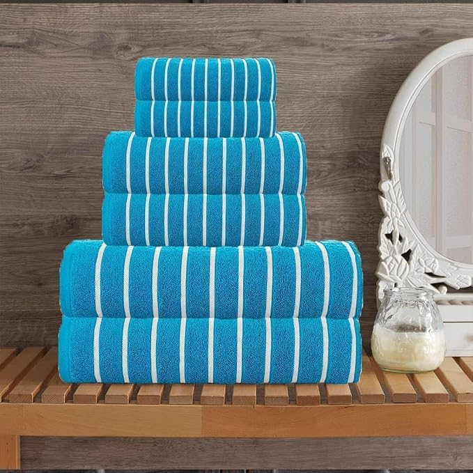 Ecstatic 6pcs Towel Set Teal Blue